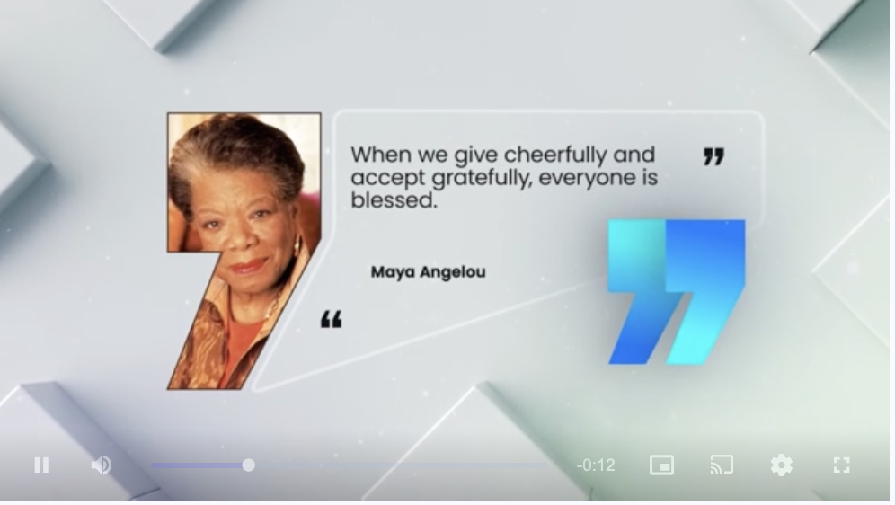 Giving, Receiving, Blessing: A Maya Angelou Reflection